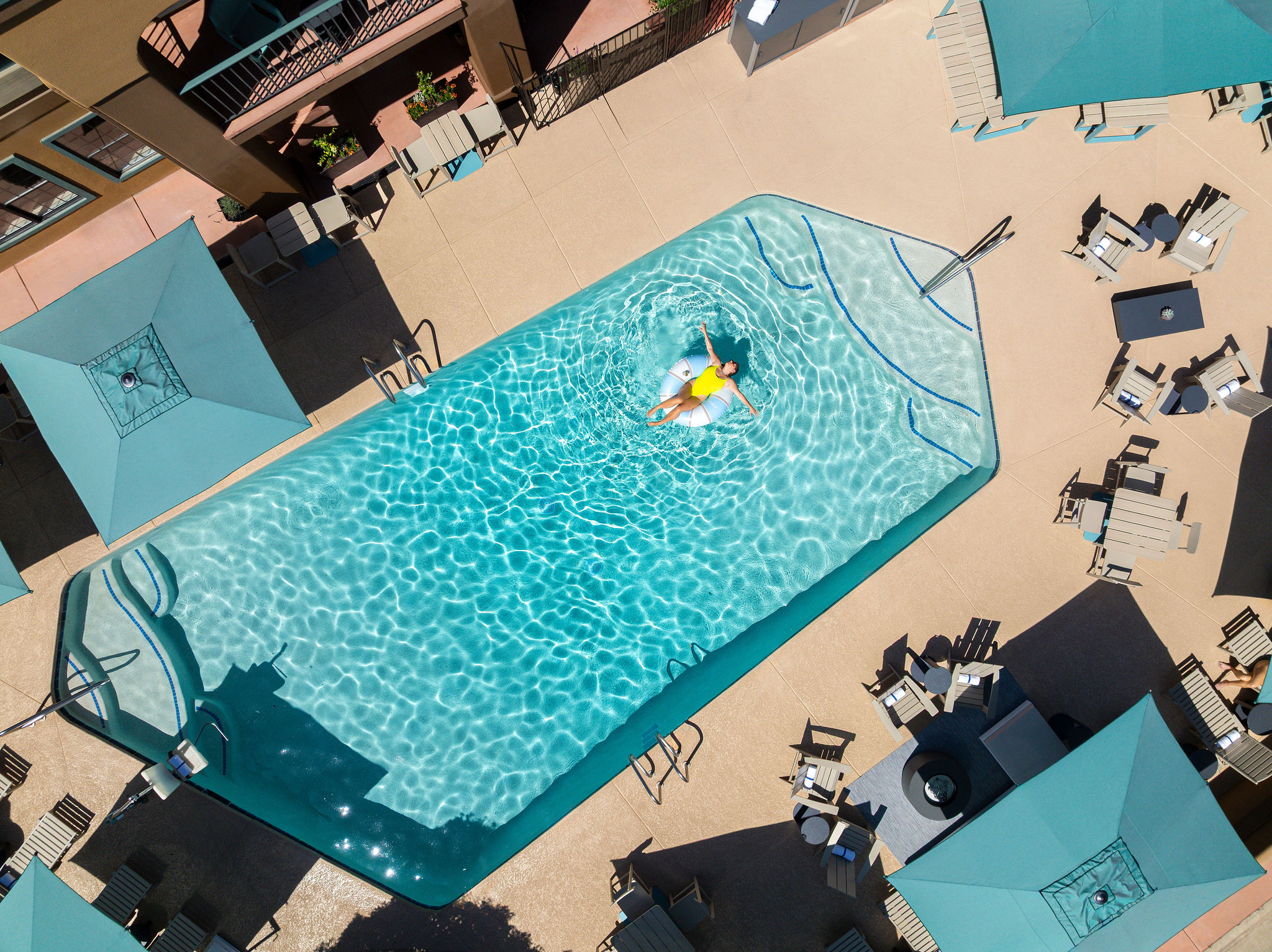 Mountain Modern Sedona Hotel Pool from above
